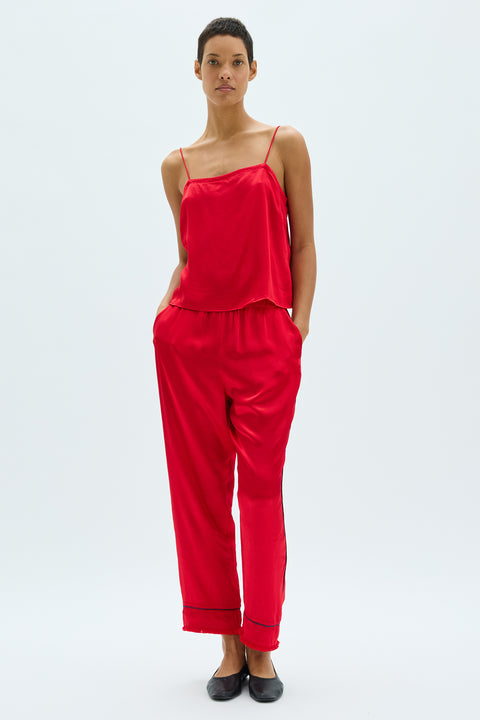 Pebble Satin Scarlet Camden Pant