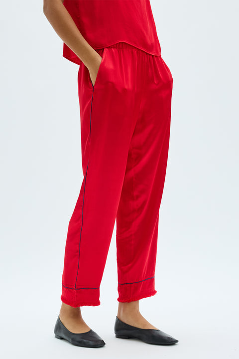 Pebble Satin Scarlet Camden Pant