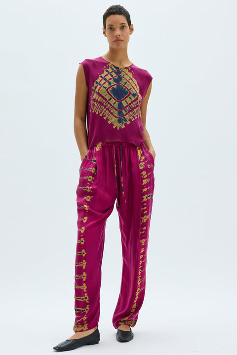 Silk Medley Fuchsia Logan Pant