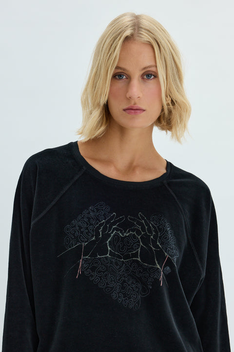 Velour Black Muse Graphic Sweatshirt