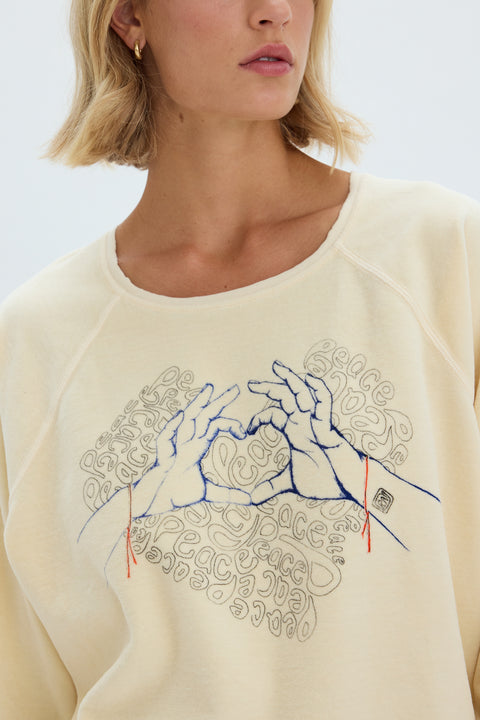 Velour Sand Muse Graphic Sweatshirt