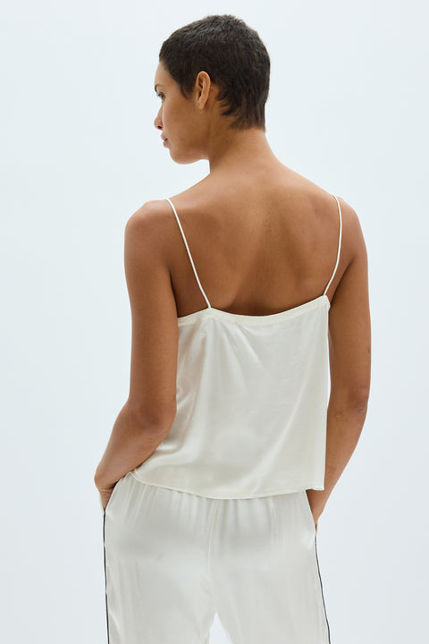 Pebble Satin Ivory Crescent Cami