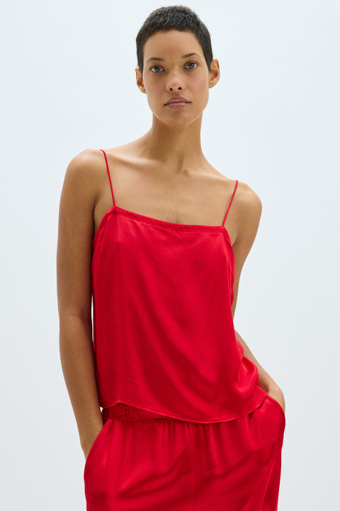 Pebble Satin Scarlet Crescent Cami