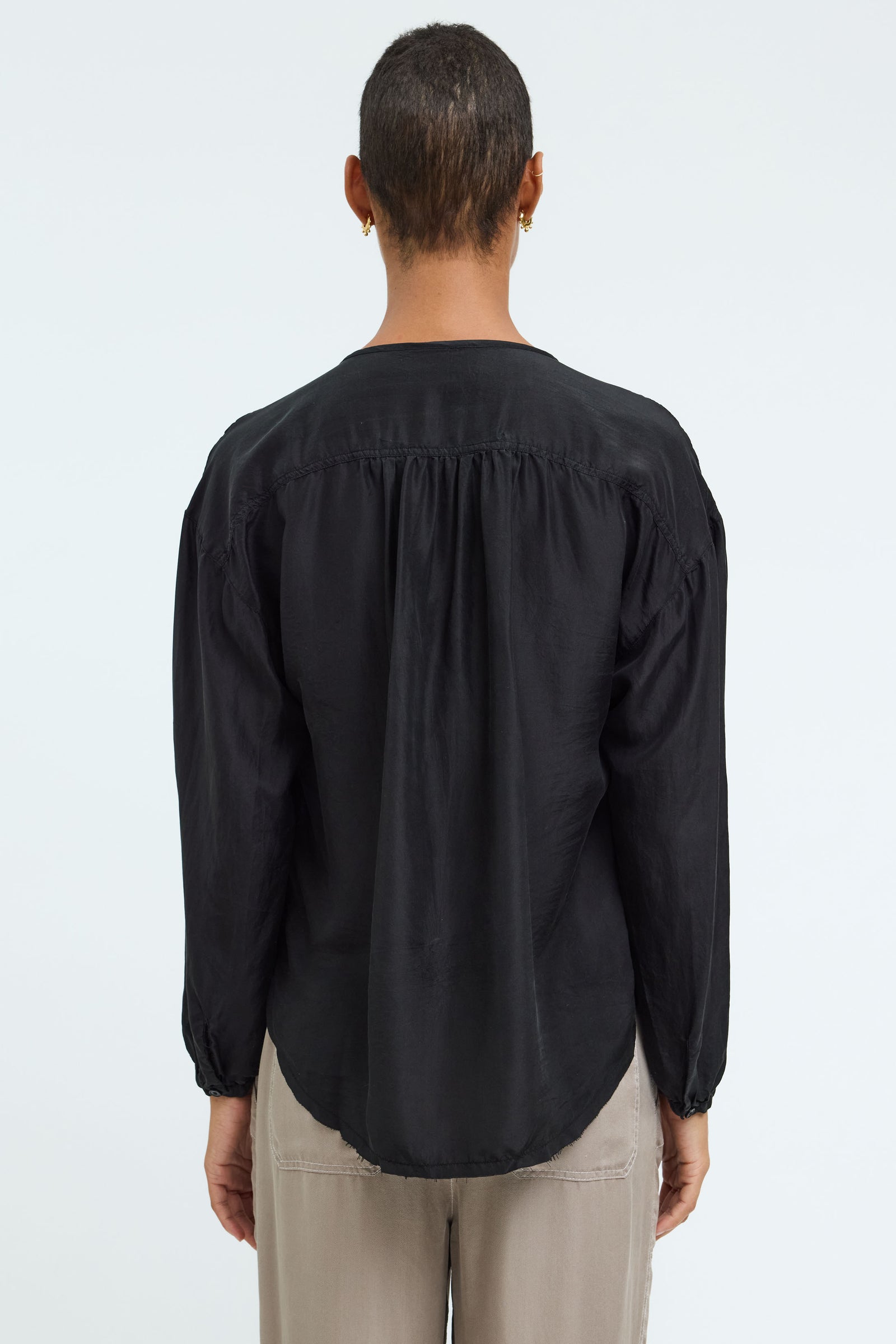 Silk Black Poet Blouse