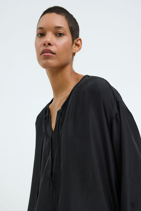 Silk Black Poet Blouse