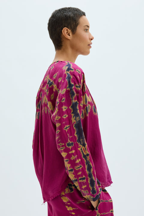 Silk Medley Fuchsia Poet Blouse