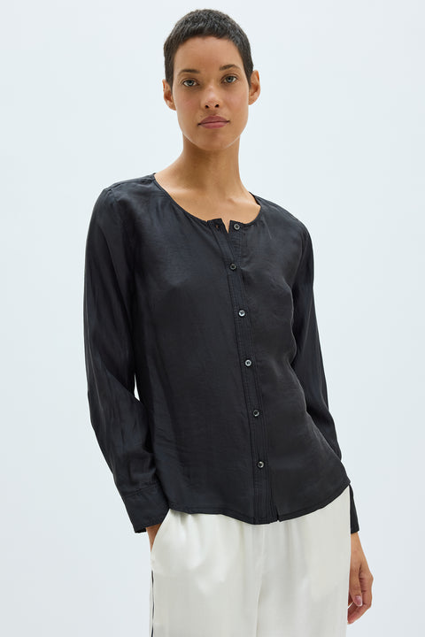 Silk and Jersey Black Dane Top