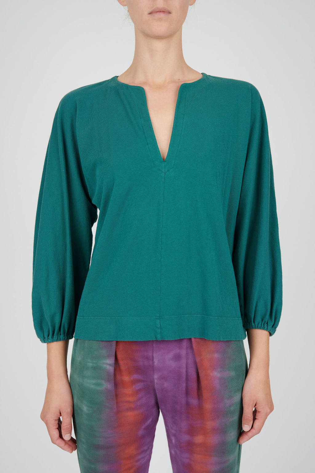 Teal Classic Jersey Getty Blouse