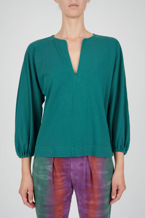 Teal Classic Jersey Getty Blouse   View 1 