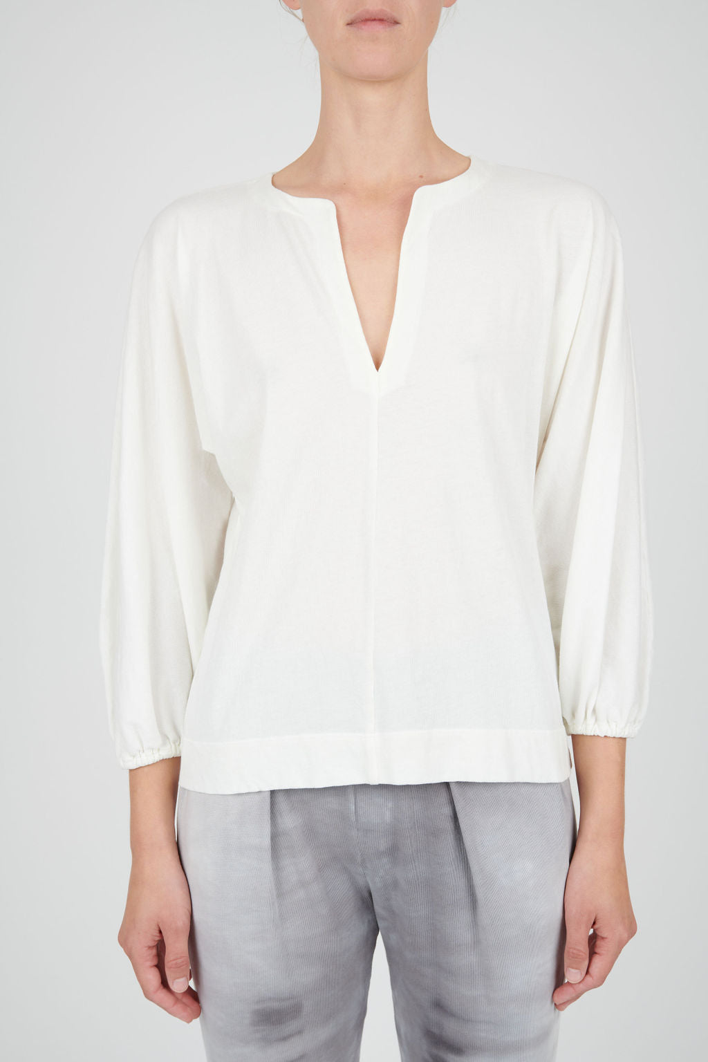 Washed White Classic Jersey Getty Blouse