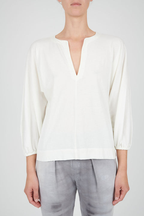 Washed White Classic Jersey Getty Blouse   View 1 