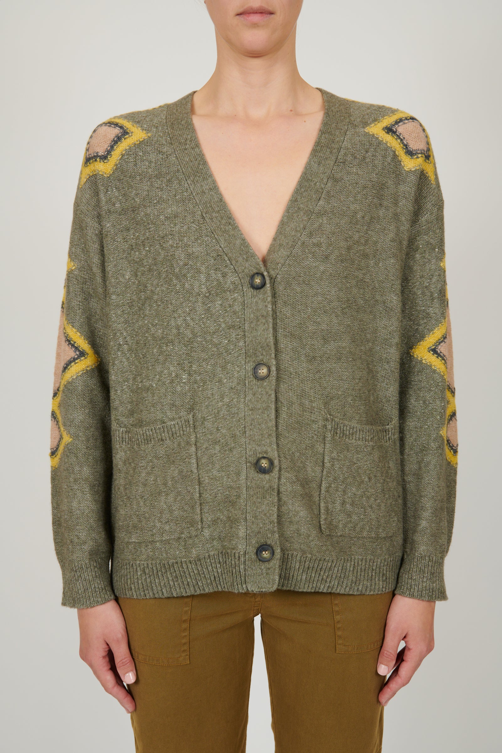 Olive South West Sweaters Button Up Cardigan