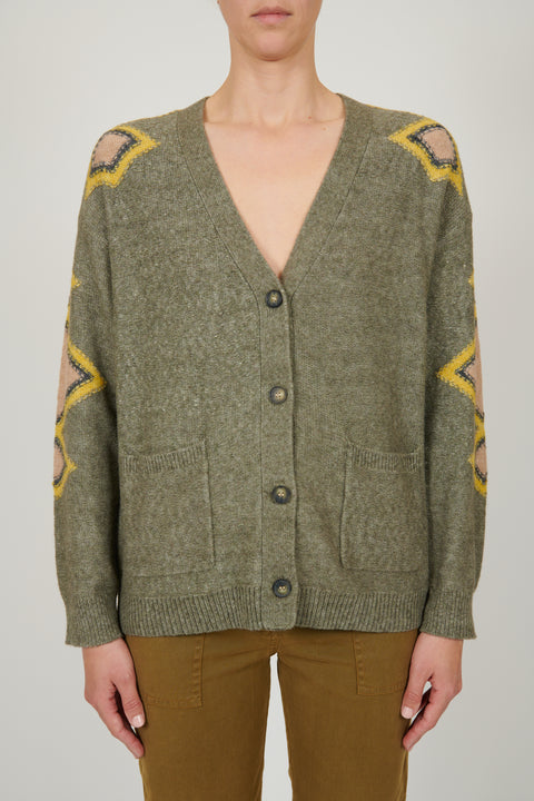 Olive South West Sweaters Button Up Cardigan   View 1 