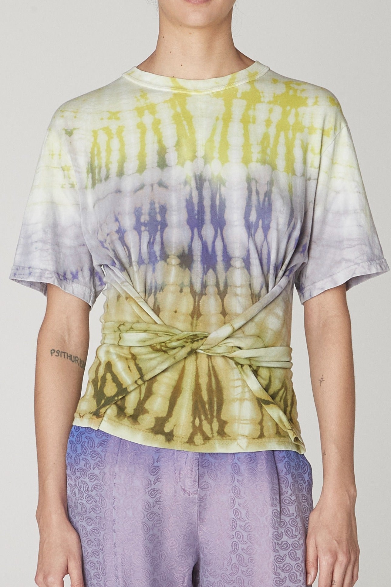 Moss/Lavender Tr Corset T-Shirt Close-Up