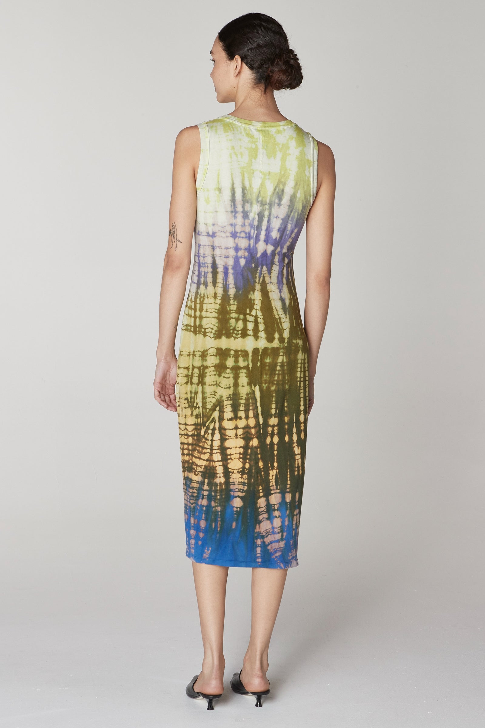 Moss/Lavender Tr Sleeveless Jerry Dress