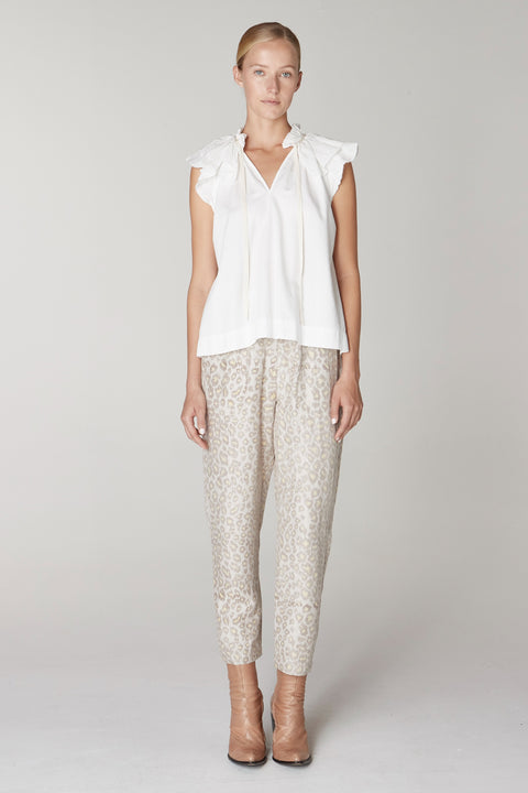 Washed White Lotus Blouse RA-TOP ARCHIVE-PREFALL'23      View 1 