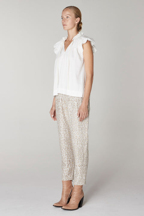 Washed White Lotus Blouse RA-TOP ARCHIVE-PREFALL'23      View 3 