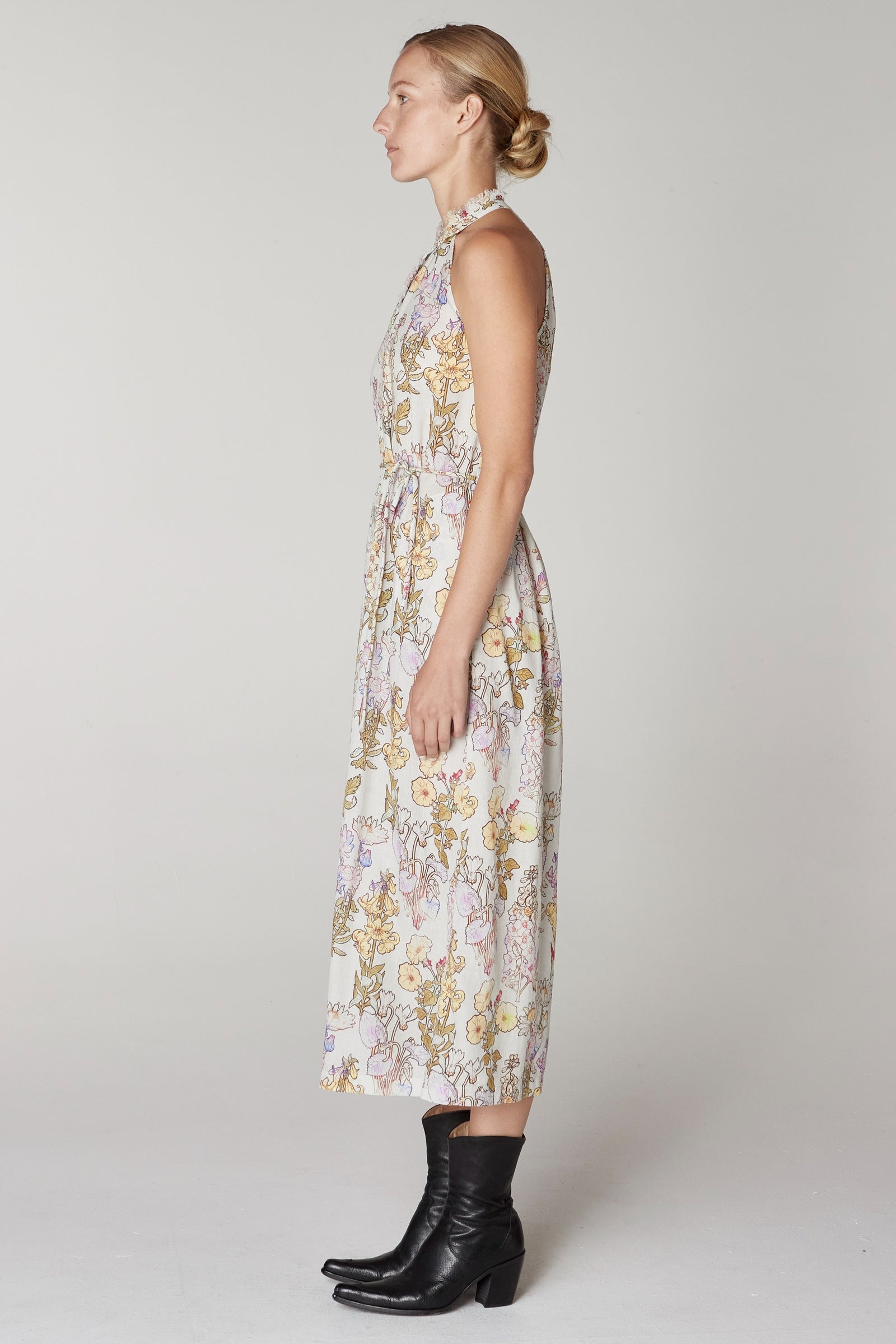 Garden Print Halter Midi Dress RA-DRESS ARCHIVE-PREFALL'23   