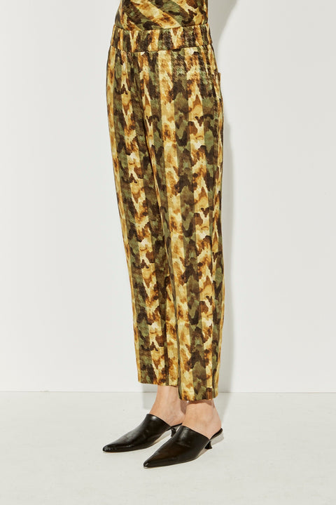 Yellow Trees Printed Silk Fez Pants RA-PANT ARCHIVE-PRESPRING'23      View 3 