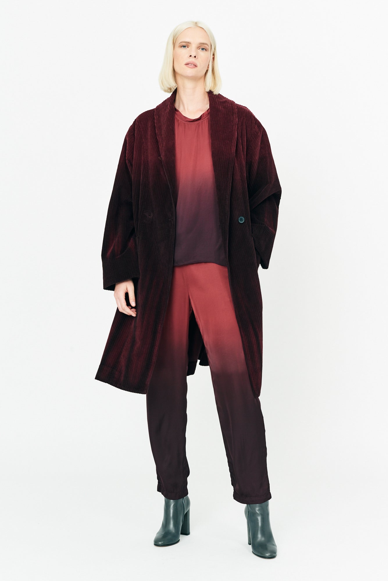 Burgundy on sale swing coat