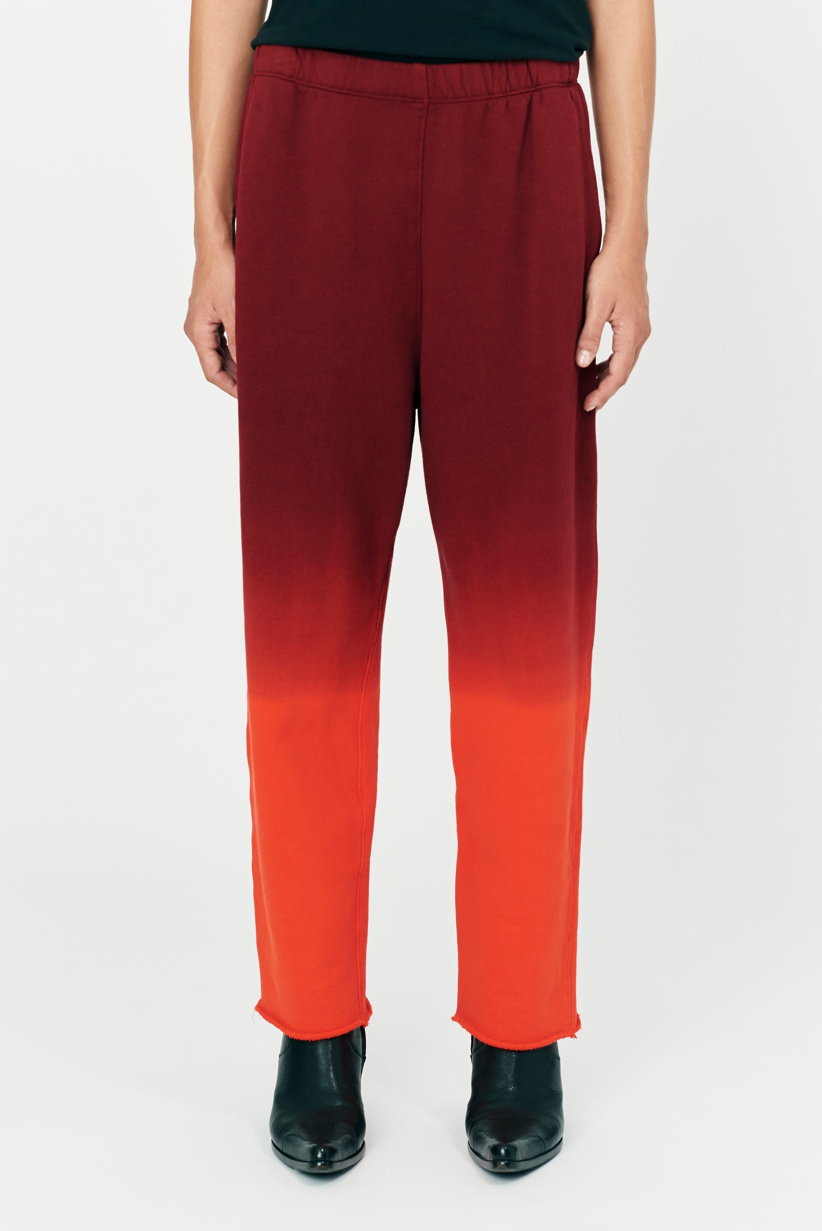 Fire Gradient Reflective Pond and Jersey Ankle Pant Front Close-Up View
