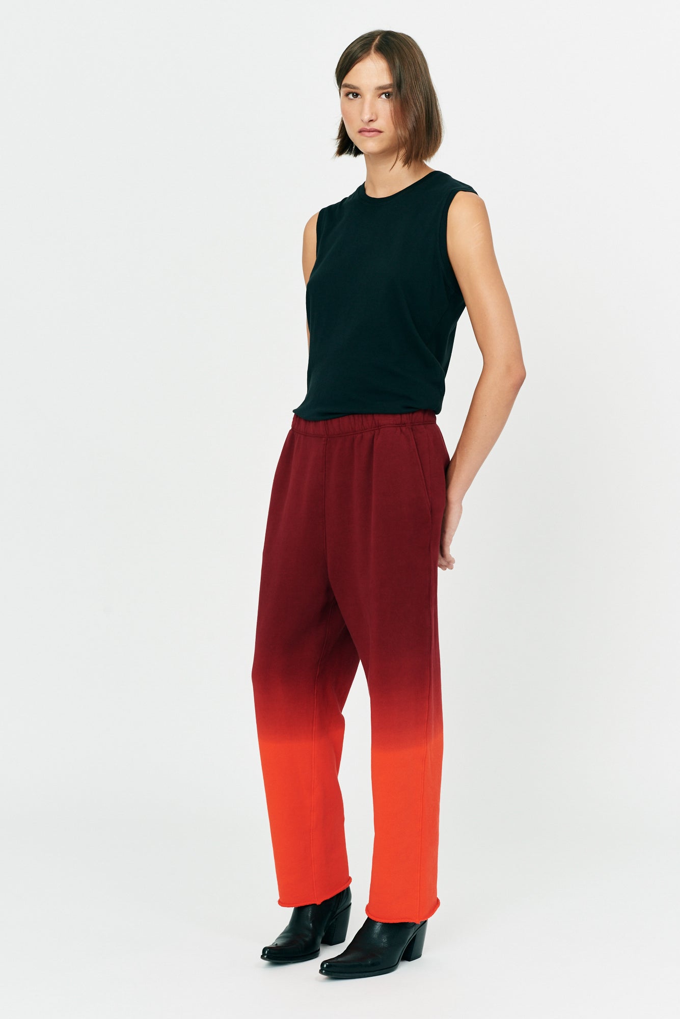 Fire Gradient Reflective Pond and Jersey Ankle Pant Full Side View
