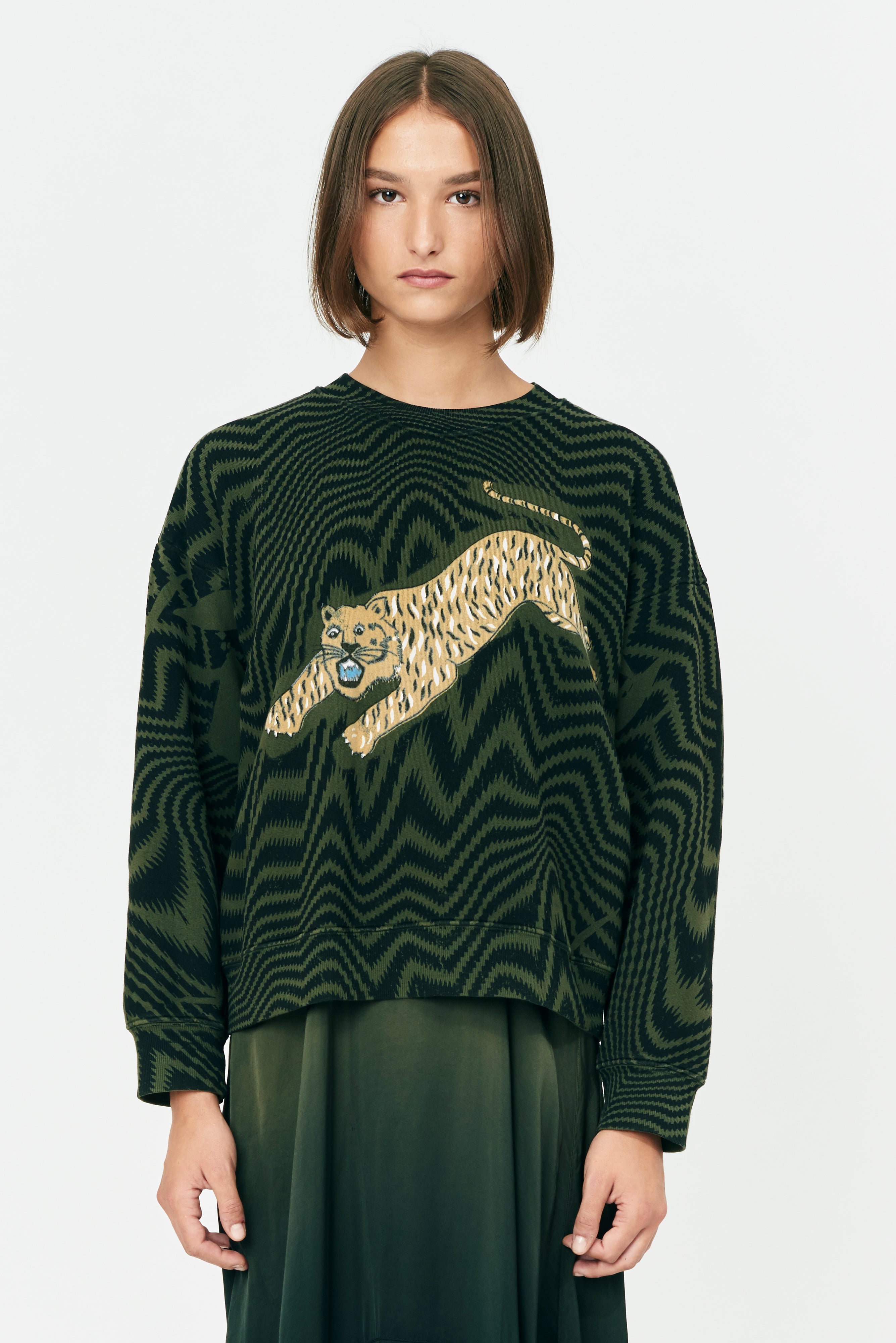 Azeeda Medium 'Rainbow Tiger' Adult Sweatshirt/Sweater/Jumper (SW00110494)