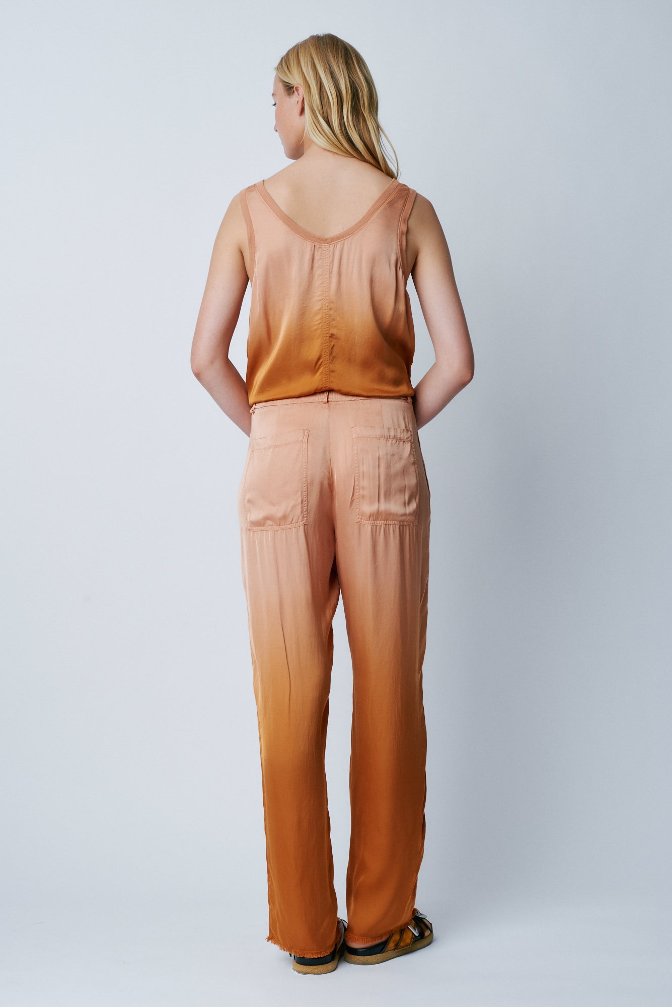 Bengal Dip Dye Matte Satin Pleated Trouser RA-PANT ARCHIVE-PREFALL'22   