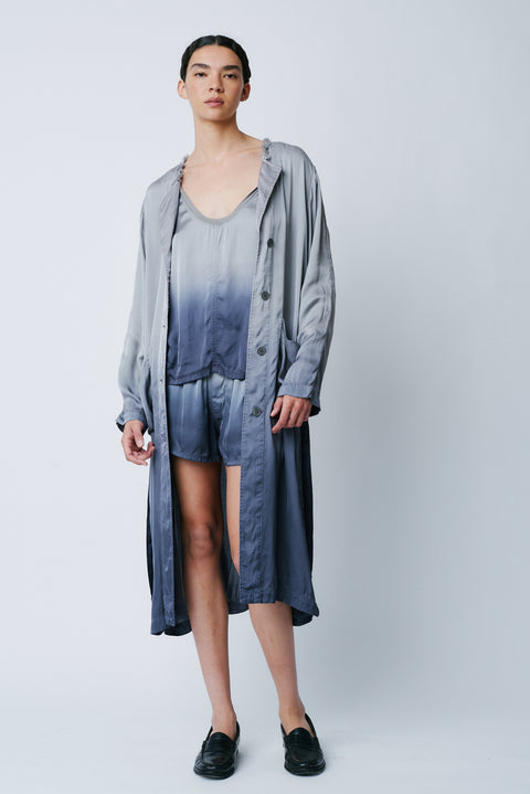 Silver Dip Dye Matte Satin Belted Trench RA-JACKET/COAT ARCHIVE-PREFALL'22      View 4 
