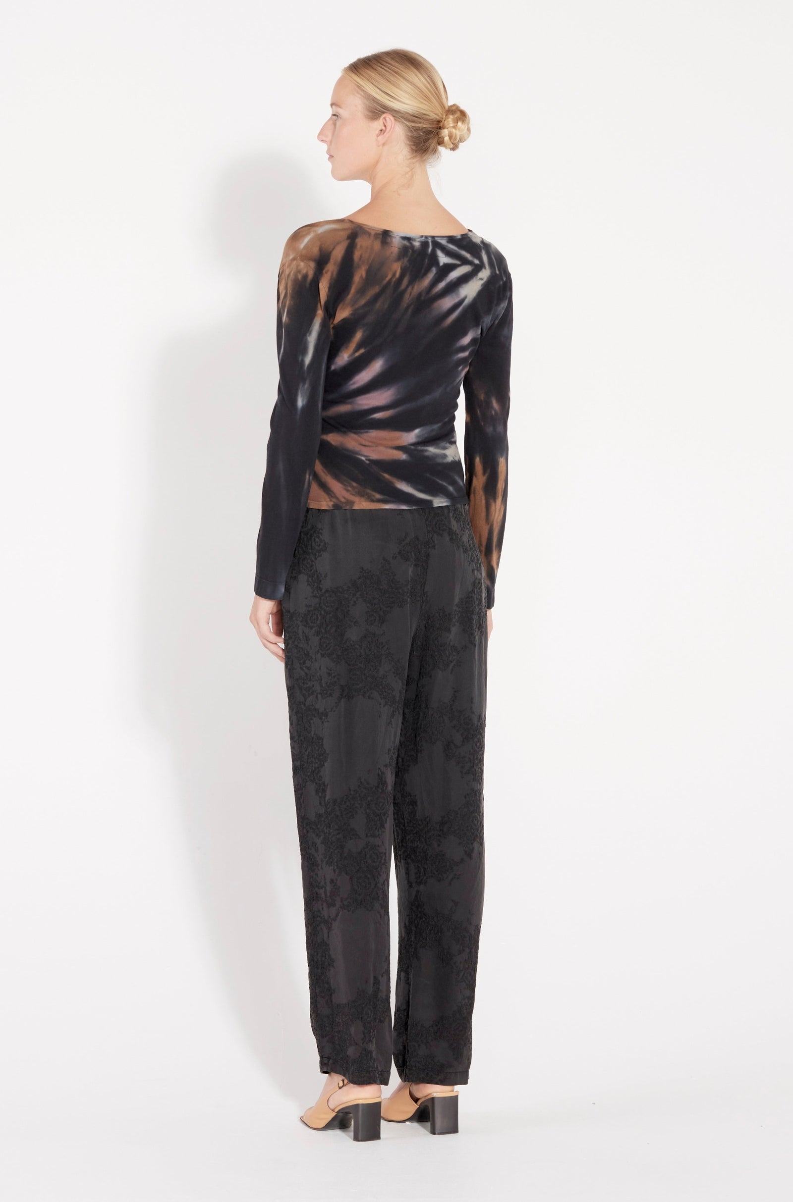 Black Fireworks Tie Dye Classic Jersey Natalie Top RA-TOP/JERSEY ARCHIVE-HOLIDAY'22   