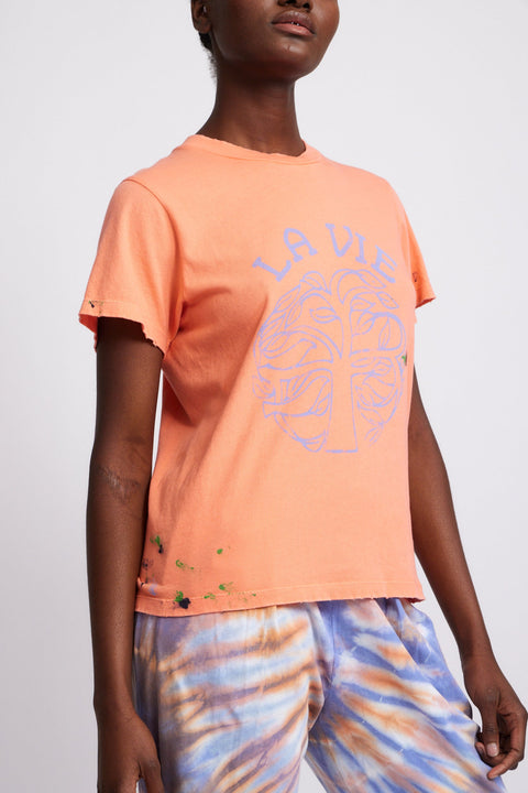 Coral "La Vie" Classic Fitted T-Shirt   View 2 