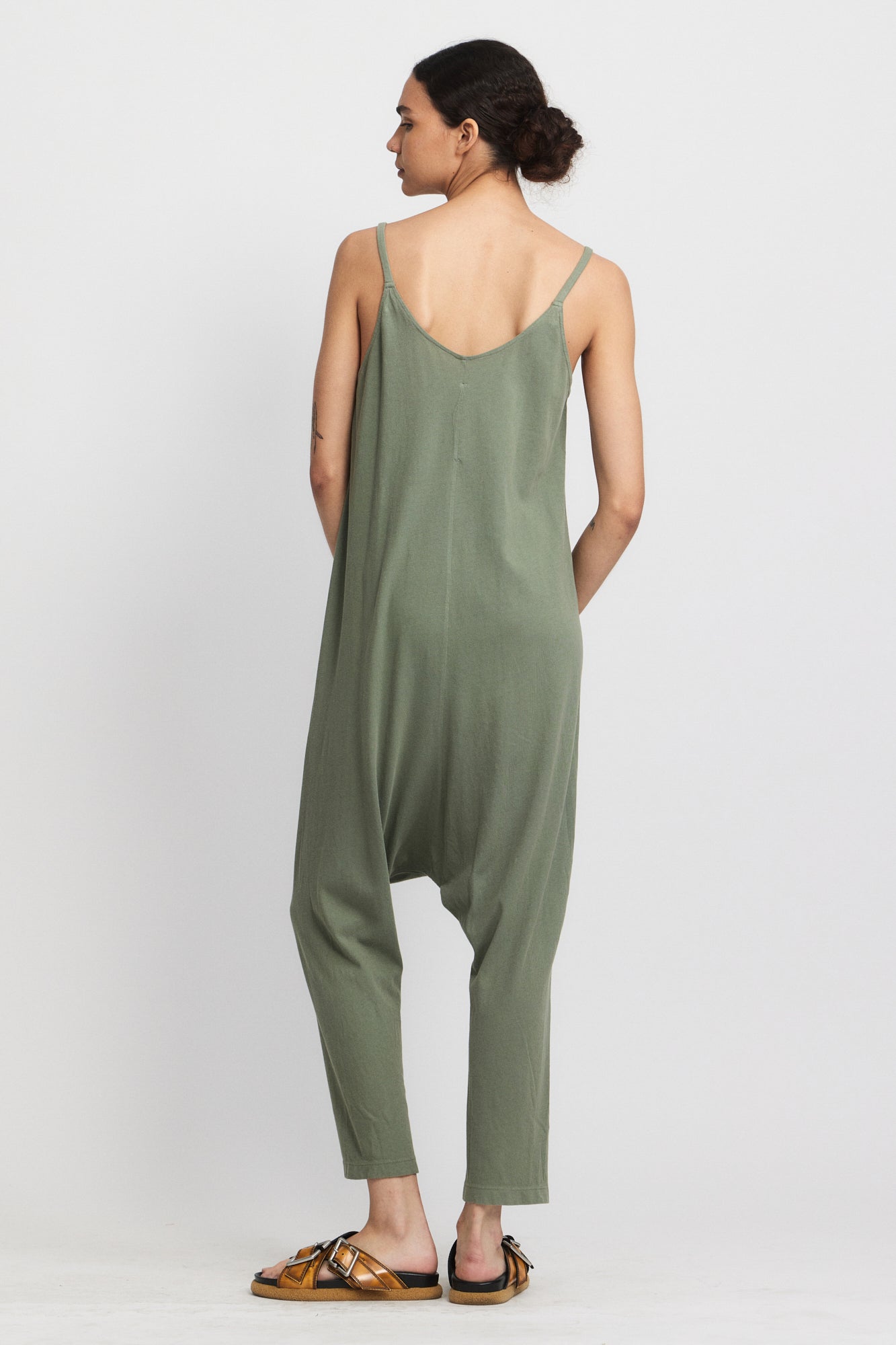 Sage Classic Jersey Drop Rise Romper Full Back View