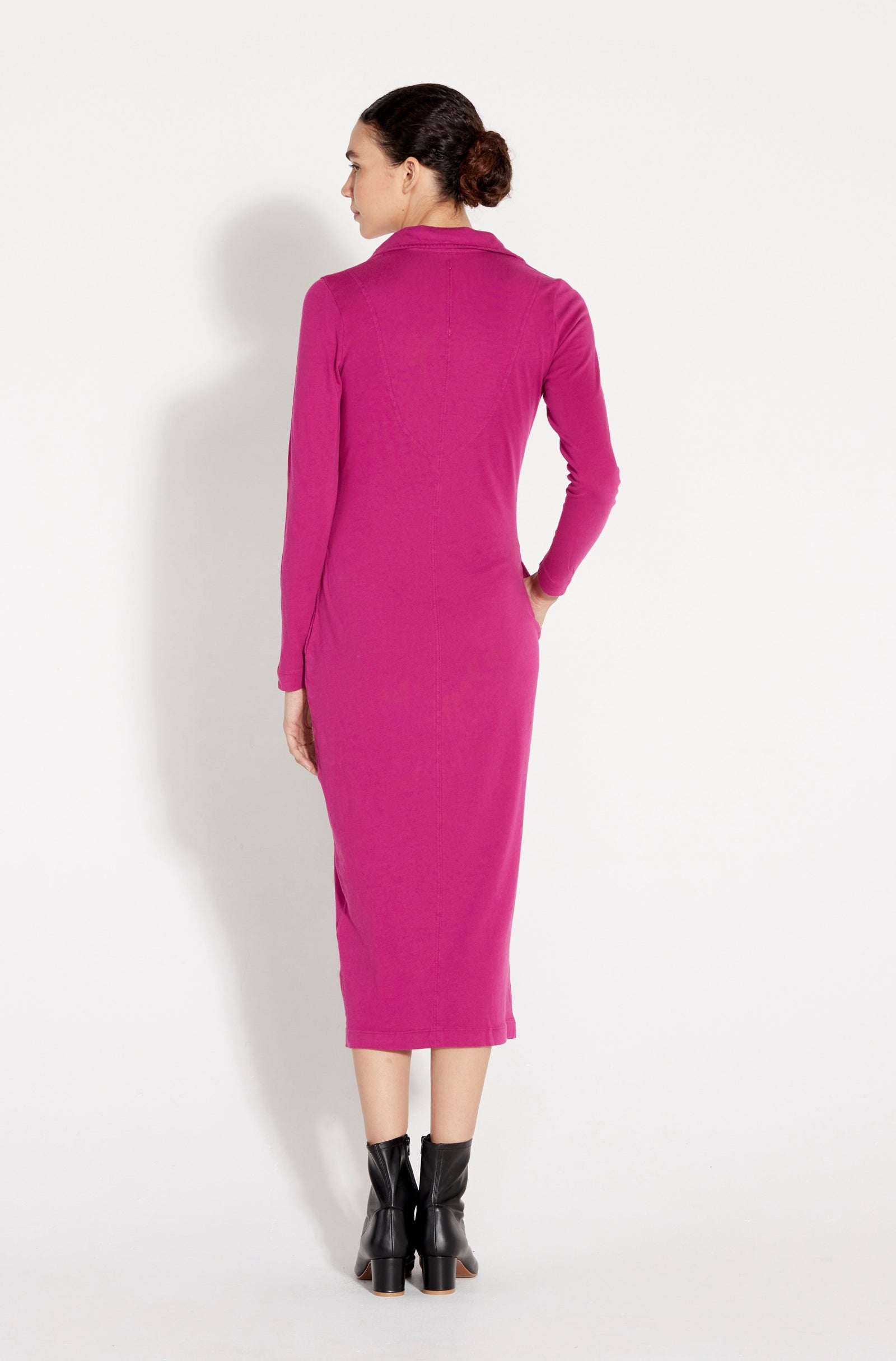 Dhalia Classic Jersey Polo Dress Full Back View
