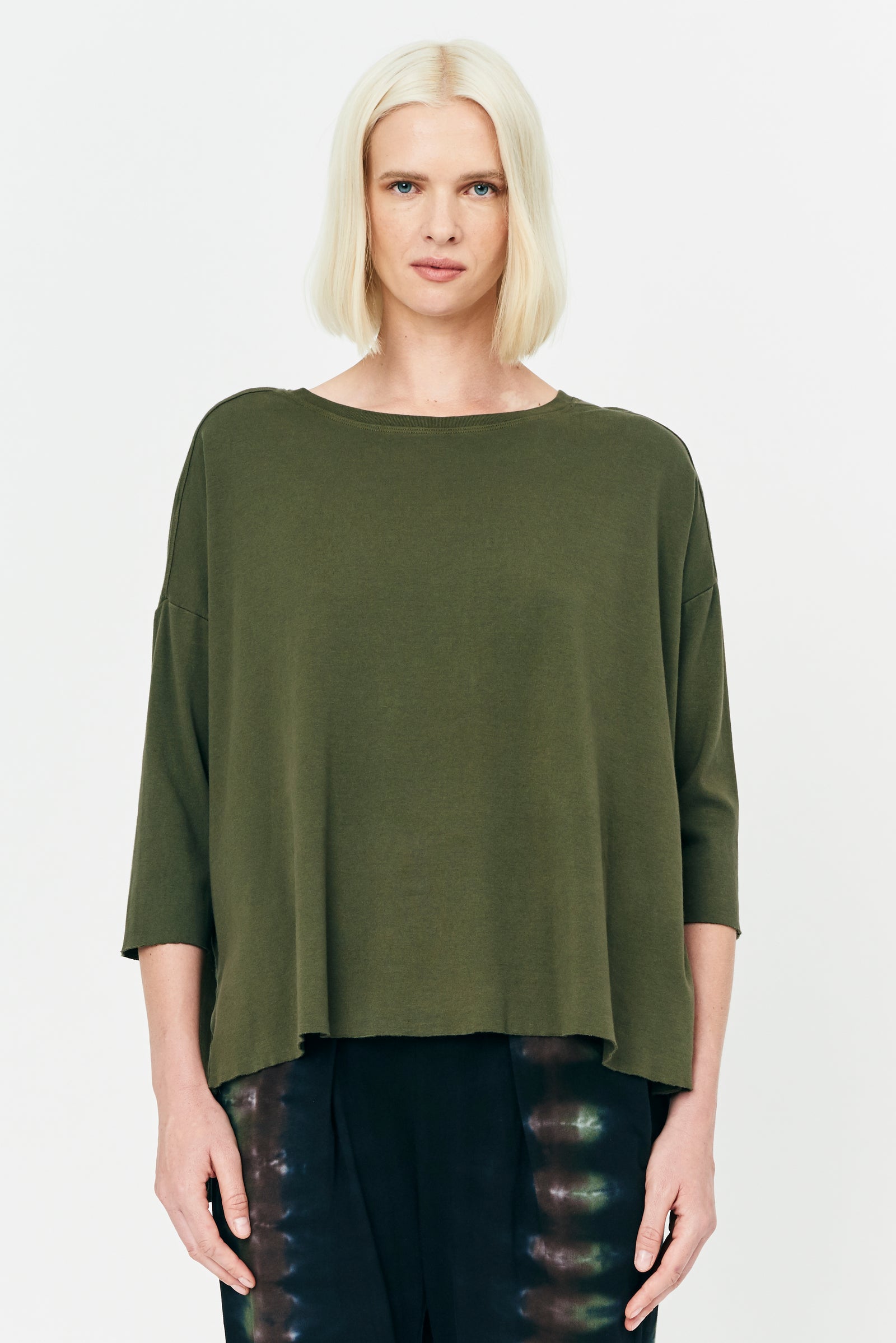 Sage Brush Classic Jersey Cocoon Shirt Full Front View