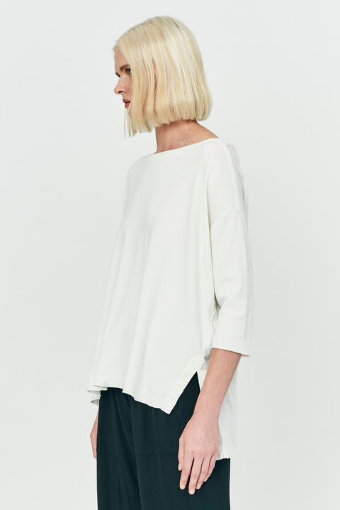 Washed White Classic Jersey Cocoon Shirt RA-TOP/JERSEY ARCHIVE-FALL2'22      View 4 