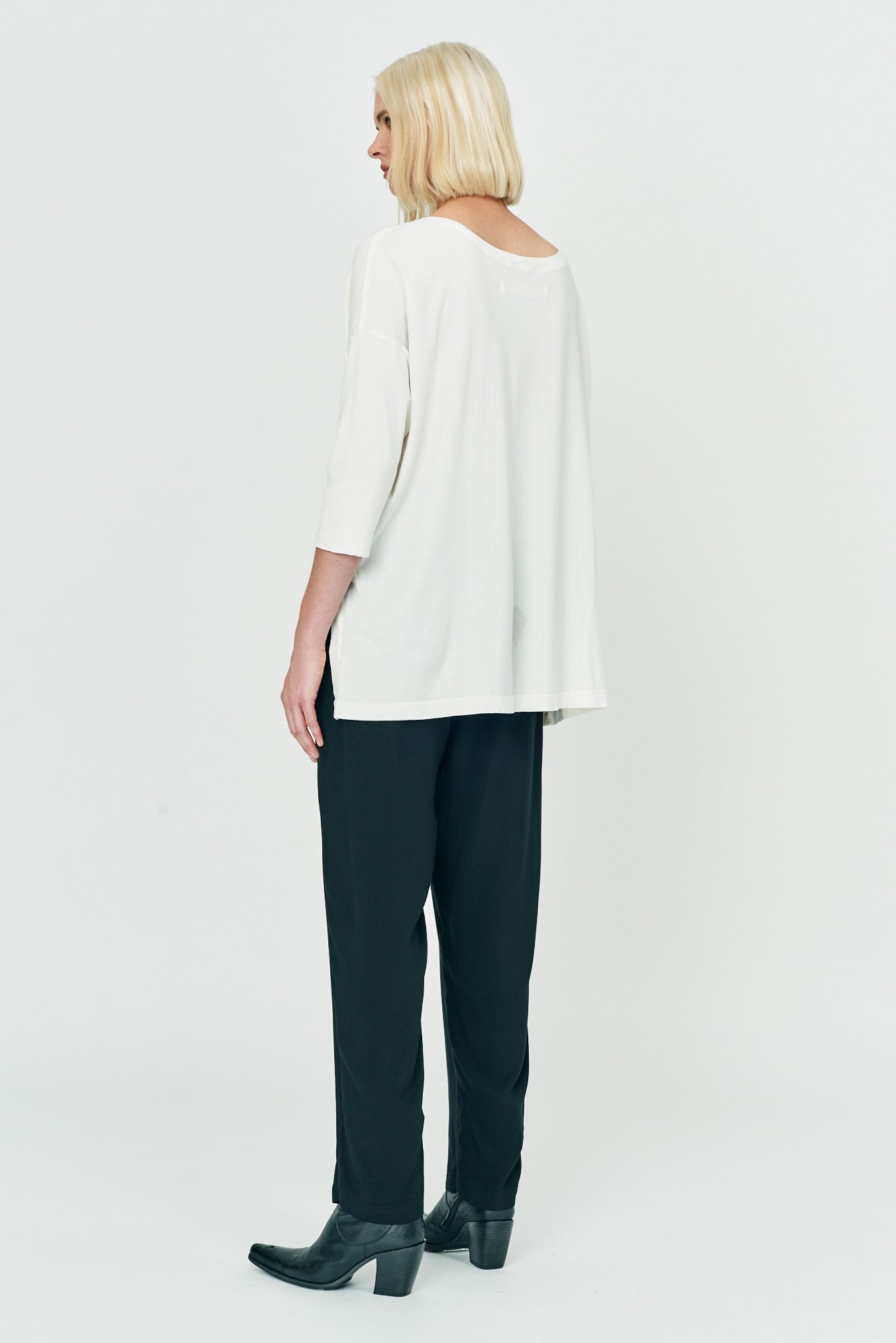 Washed White Classic Jersey Cocoon Shirt RA-TOP/JERSEY ARCHIVE-FALL2'22   