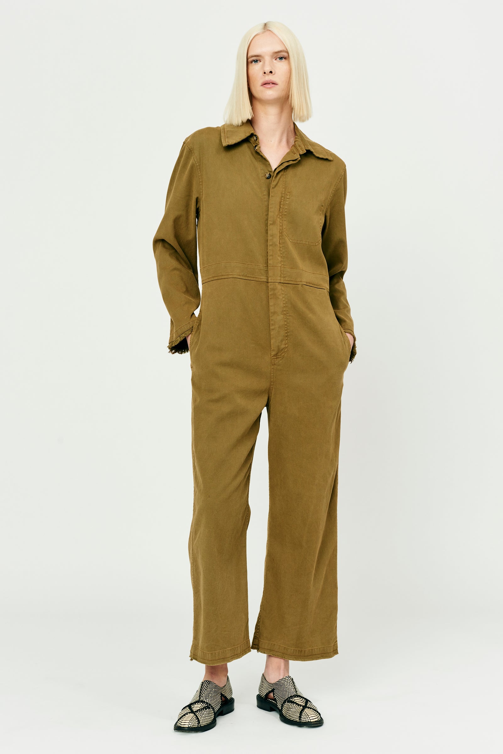 Tobacco Rancho Work Wear Union Suit Full Front View