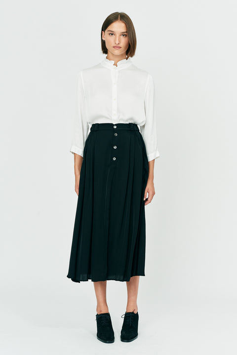 Black Ghost Ranch Matte Satin Lily Skirt RA-SKIRT ARCHIVE-FALL2'22      View 1 