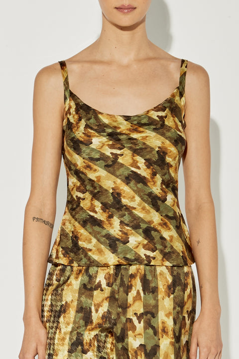 Yellow Trees Printed Silk Colette Cami RA- TOP ARCHIVE-PRESPRING'23      View 2 