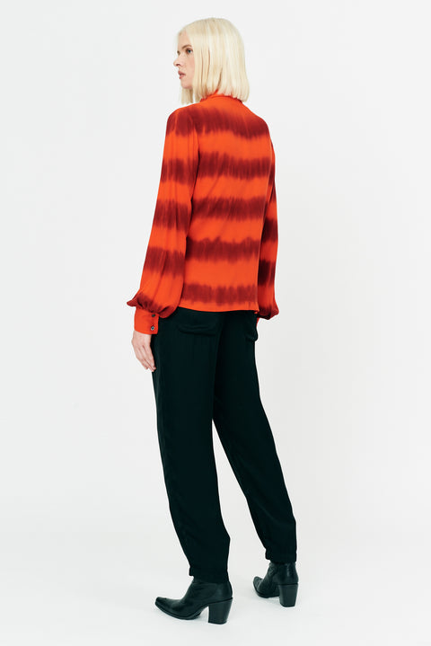 Fires and Stripes Tie Dye Ghost Ranch Soft Twill Blouse RA-TOP ARCHIVE-FALL2'22      View 2 