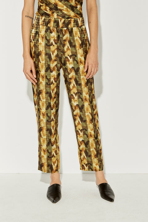 Yellow Trees Printed Silk Fez Pants RA-PANT ARCHIVE-PRESPRING'23      View 1 