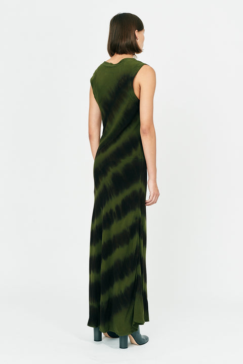 Forest Black and Stripes Tie Dye Ghost Ranch Soft Twill Kennedy Dress Full Back View   View 2 