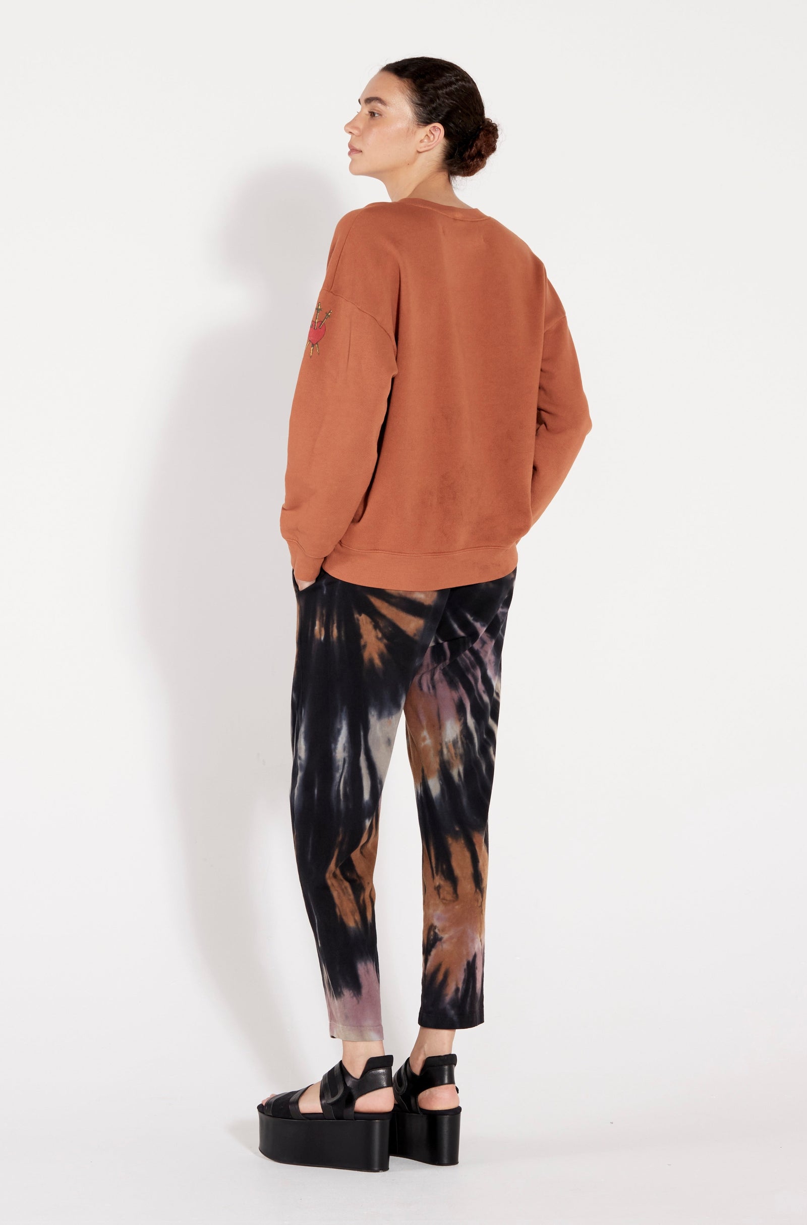 Rust Tarot Fleece Yves Sweatshirt Full Back View