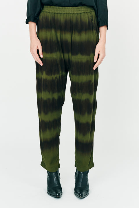 Forest Black and Stripes Tie Dye Ghost Ranch Soft Twill Sunday Pant Front Close-Up View   View 4 