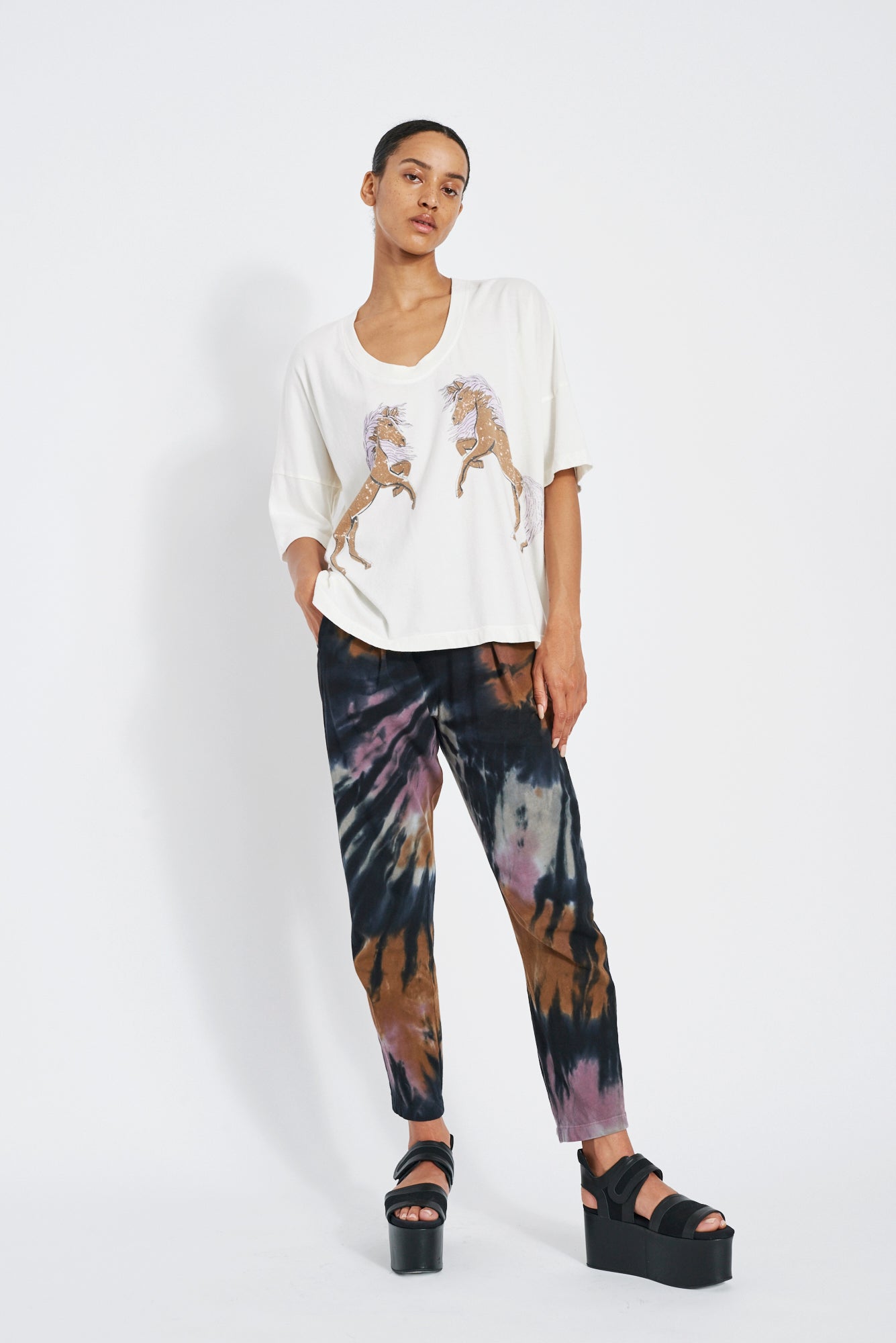 Black Fireworks Tie Dye Classic Jersey Easy Pant RA-PANT/JERSEY ARCHIVE-HOLIDAY'22   
