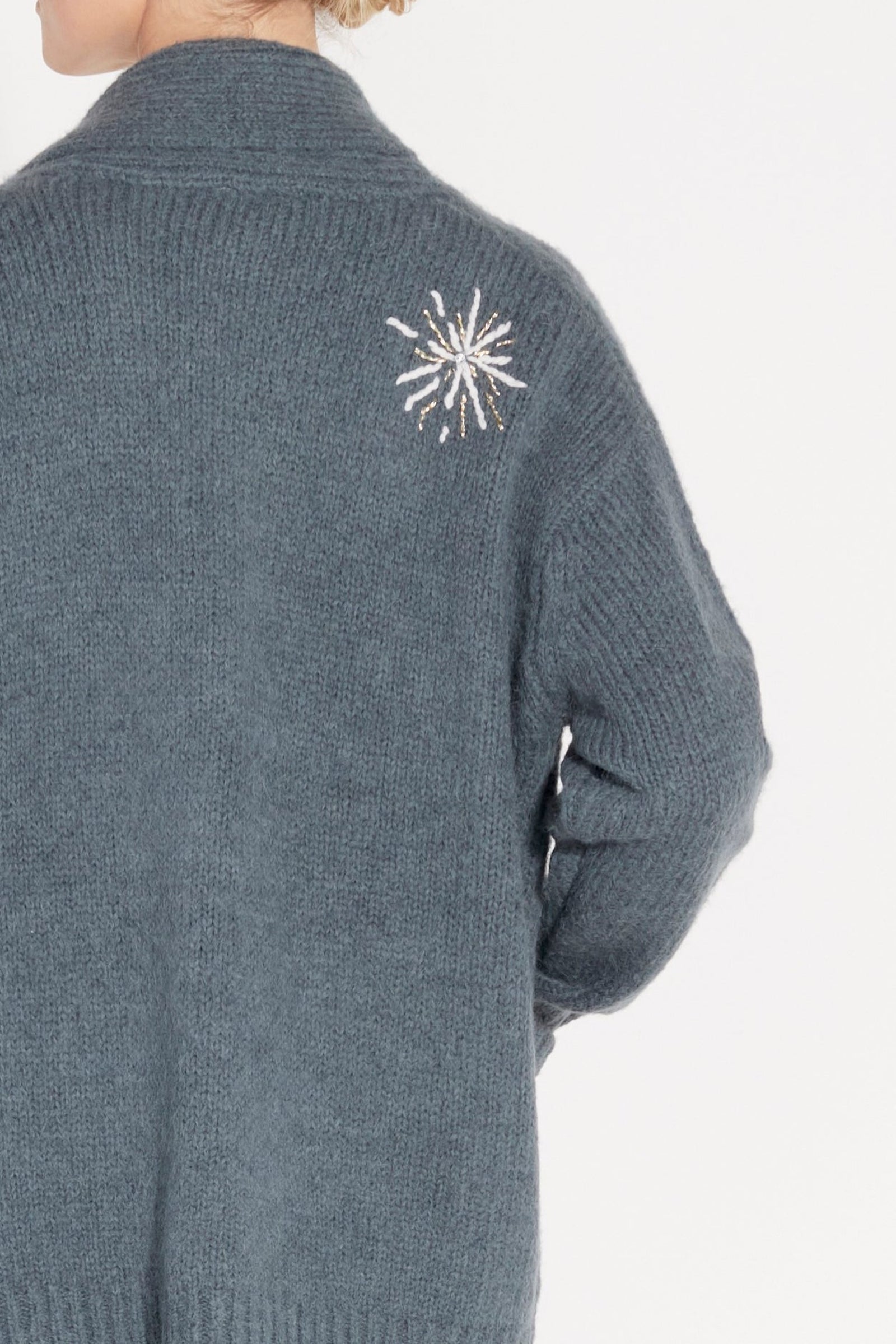 Storm Tarot  Margaret Cardigan Sweater Back Close-Up View