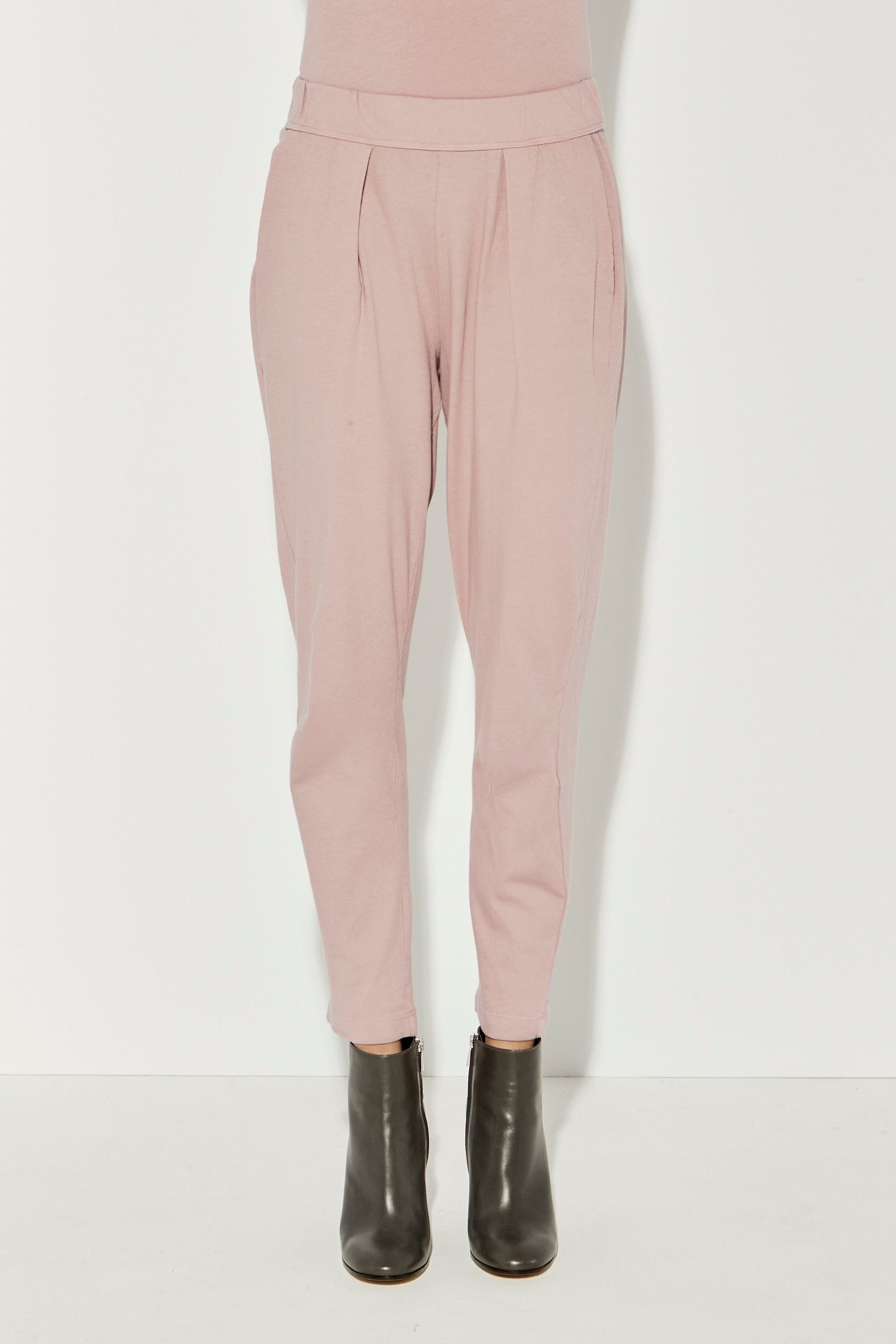 Petal Pink Classic Jersey Easy Pant Front Close-Up View