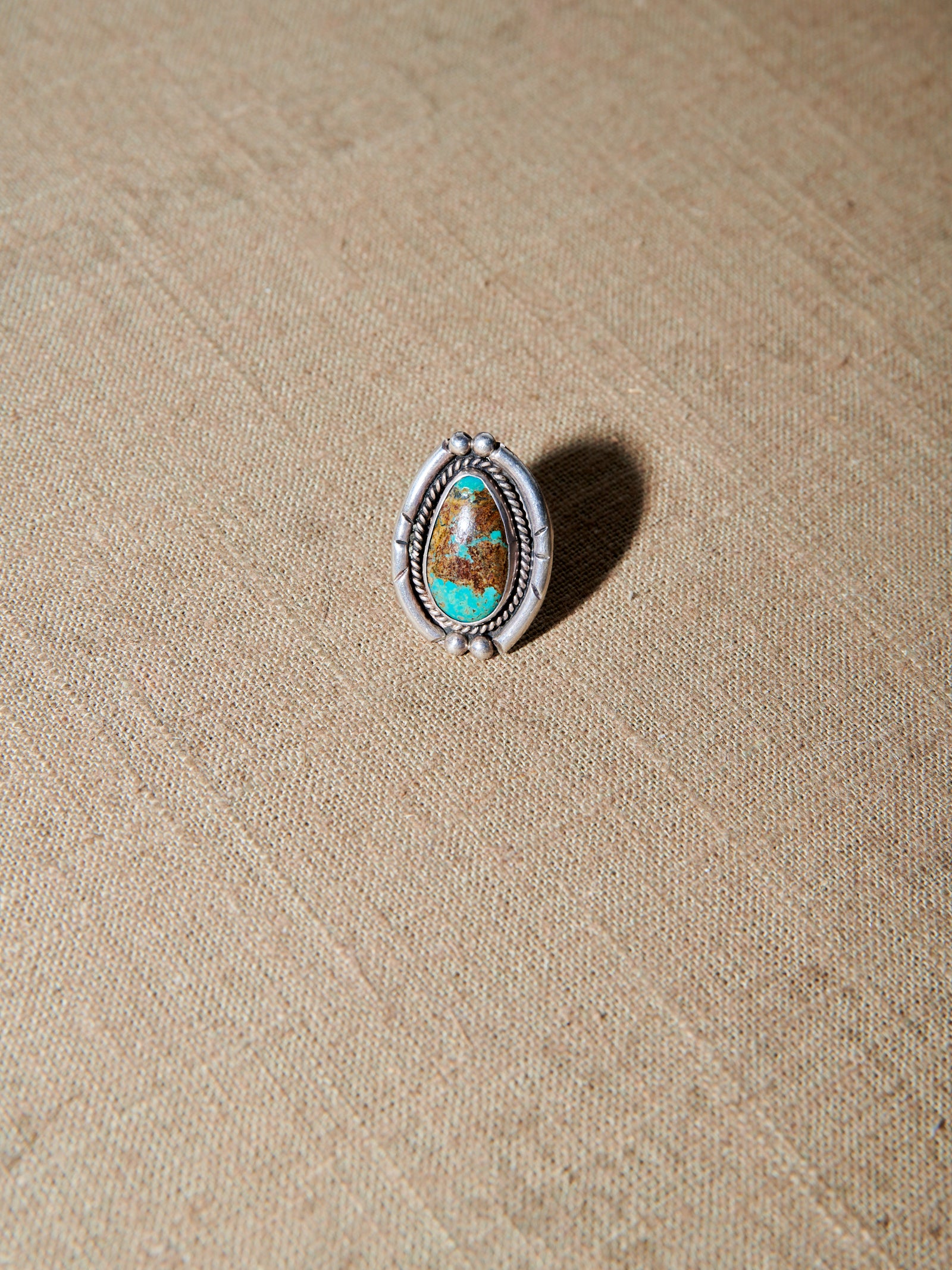 Turquoise Ring Front Close-Up Unworn View