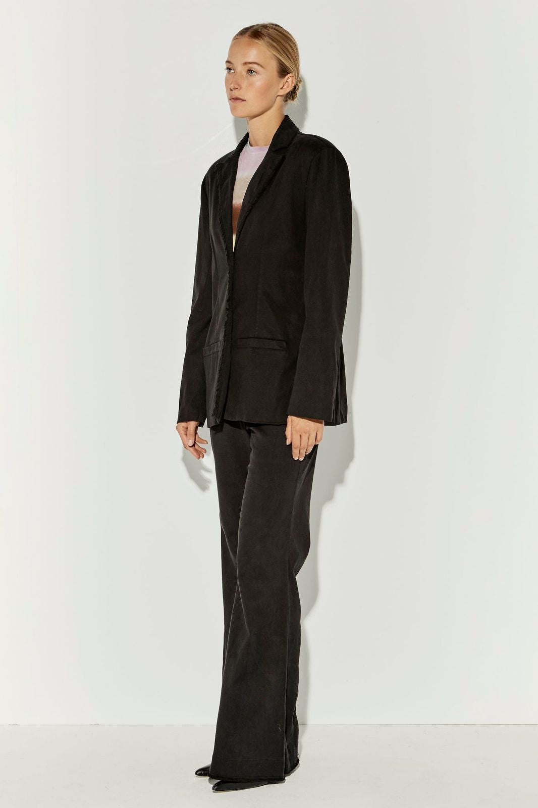 Black Cosmo Suiting Paloma Blazer Full Side View