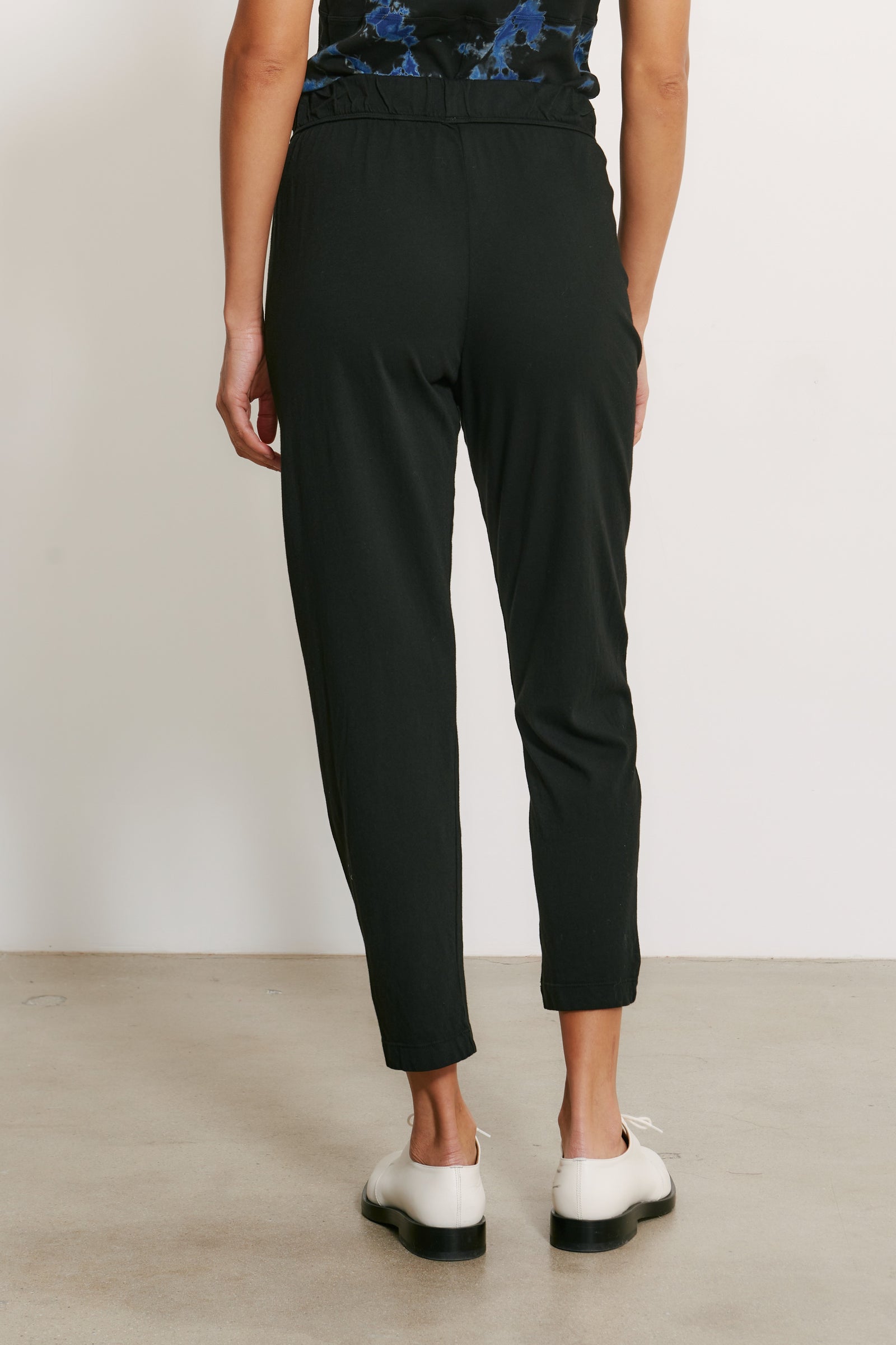 Black Classic Jersey Easy Pant Back Close-Up View